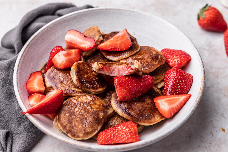 Strawberry and Peanut Butter Pancake Bites