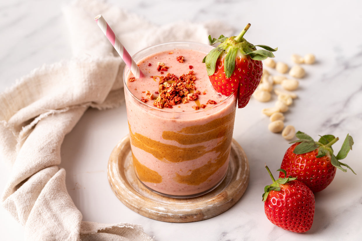 Strawberry and Peanut Butter Smoothie