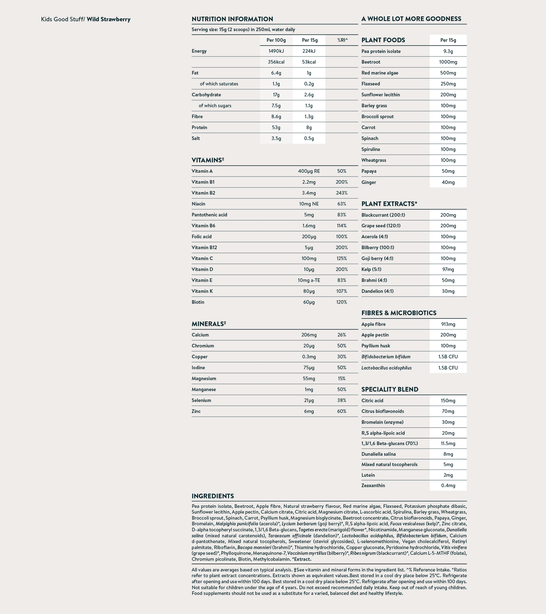 Nutrition facts image